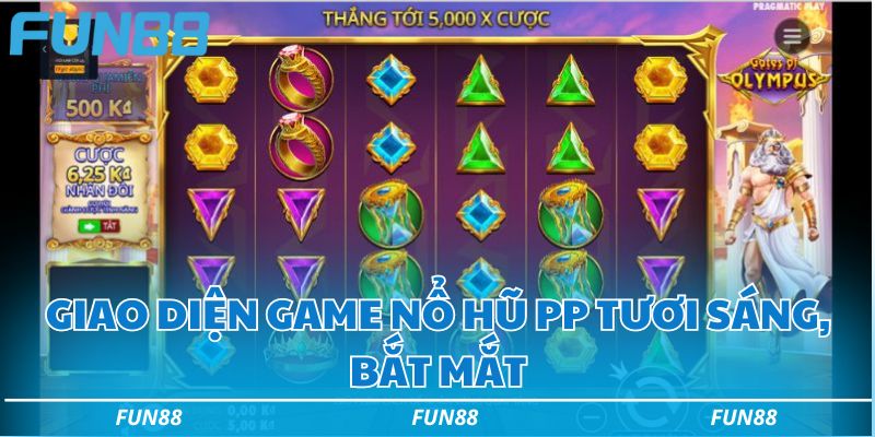 Review PP Nổ Hũ Fun88 - Sảnh cược trò chơi hot nhất hiện nay 1 Giao diện game nổ hũ PP tươi sáng, bắt mắt